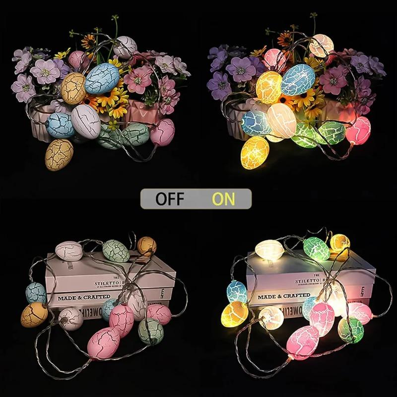 Easter Eggs Light Strings 40 LED Battery Operated Easter String Lights Pastel Lights for Easter Party Indoor Decorations 581