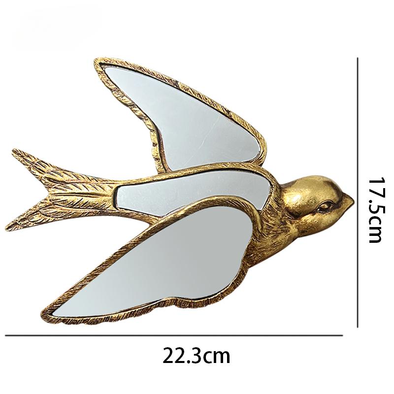 Vintage Forest Decorative Mirrors Dragonfly Swallow Wall Hanging Wall Decoration Light Luxury Home Decoration European Style New