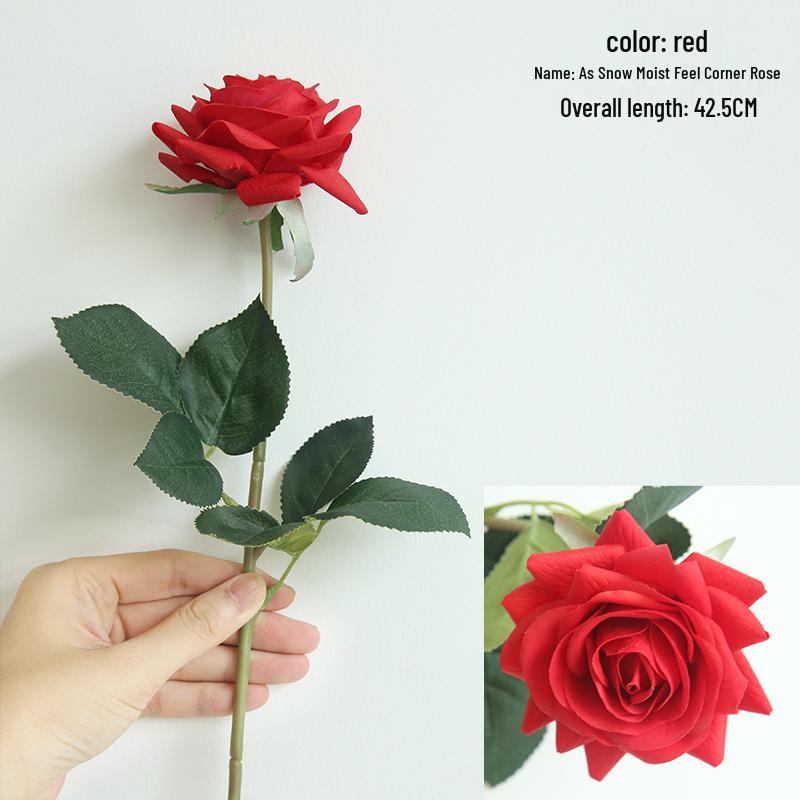 Single Stem Artificial Rose Arrangement for Home Décor - Silk Floral Display
