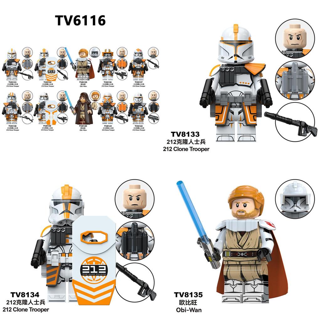 Mattoncini Star Wars Obi Wan e Soldato Clone per Bambini Gioco Educativo