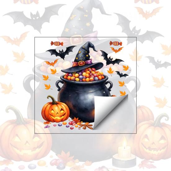 Halloween Window Clings Stickers Black Cat Cute Ghosts Pumpkins