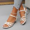 Fashion Fashion Hot Thin Heel Dress Shoes Woman 2025 Summer Strap PartyWhite Ankle Strap High Heels Sandals for Women Sandalias Mujer