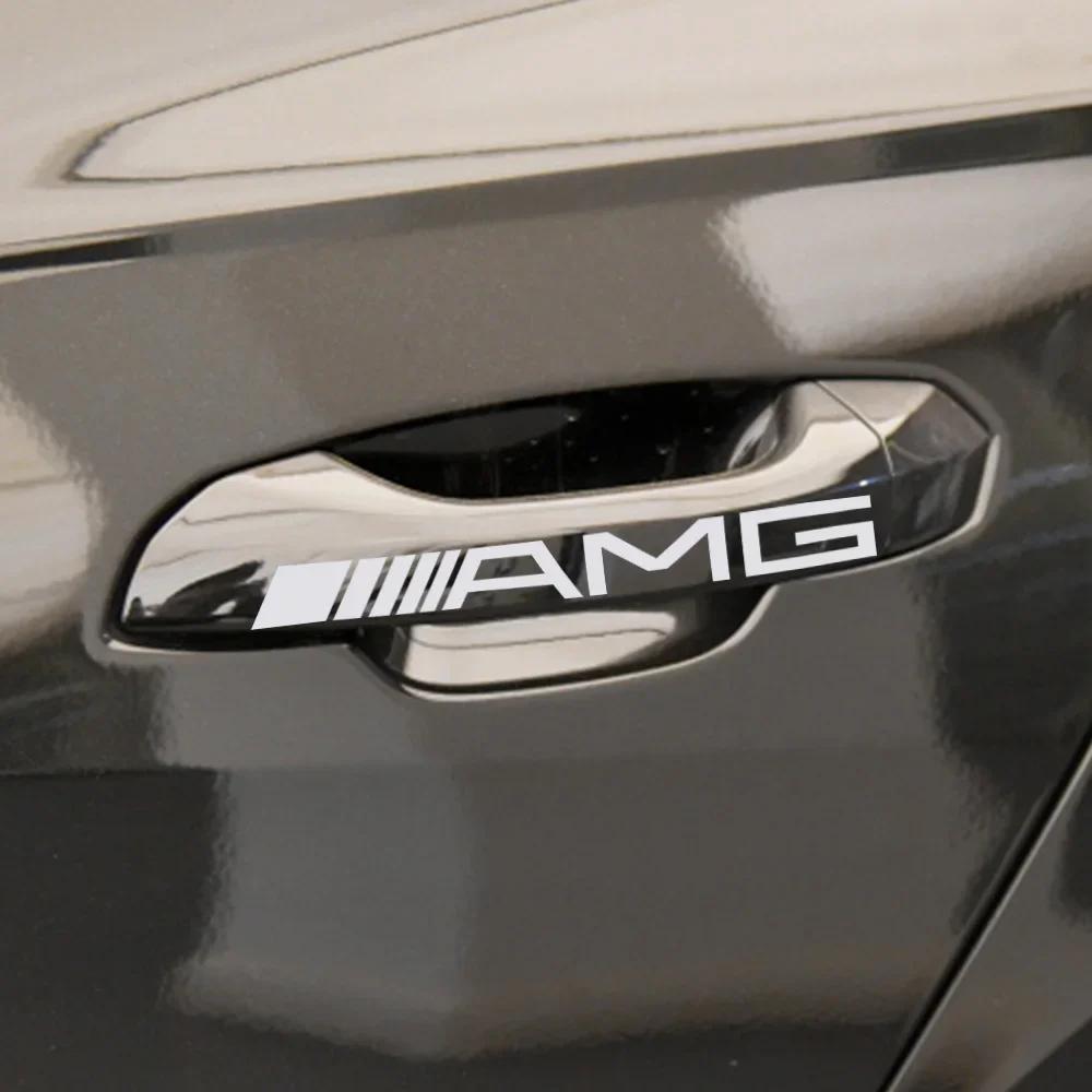 Autocollant de Voiture 4 Pièces KK Protection de Poignée de Porte Insigne Essuie-Glace pour Mercedes Benz Classe A B R G AMG GLK GLA CLA SL ML GL