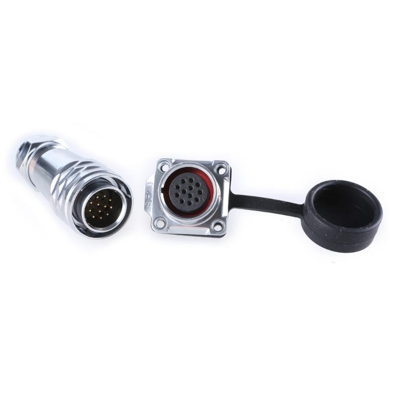 SF2010 Waterproof Industrial Connector SF2013 Female Plug & Male Socket IP67 2Pin To 12Pin For 20mm Panel Mount