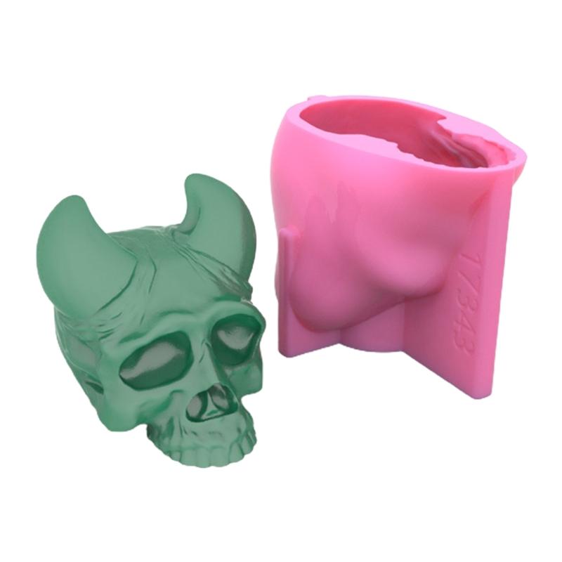 Devil Horns Skull Silicone Mold Keychain Resin Epoxy Craft Polymer Clay Craft DIY Ornament Jewelry Candles Making Tool
