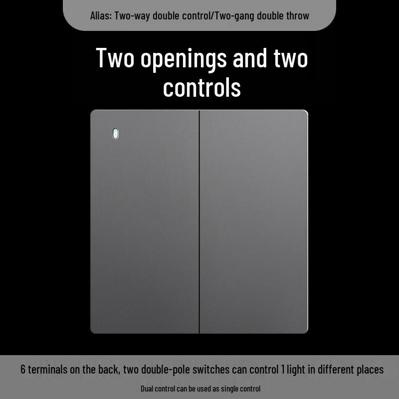 Yunpo 86-Type 2-Gang Double-Control Recessed Switch