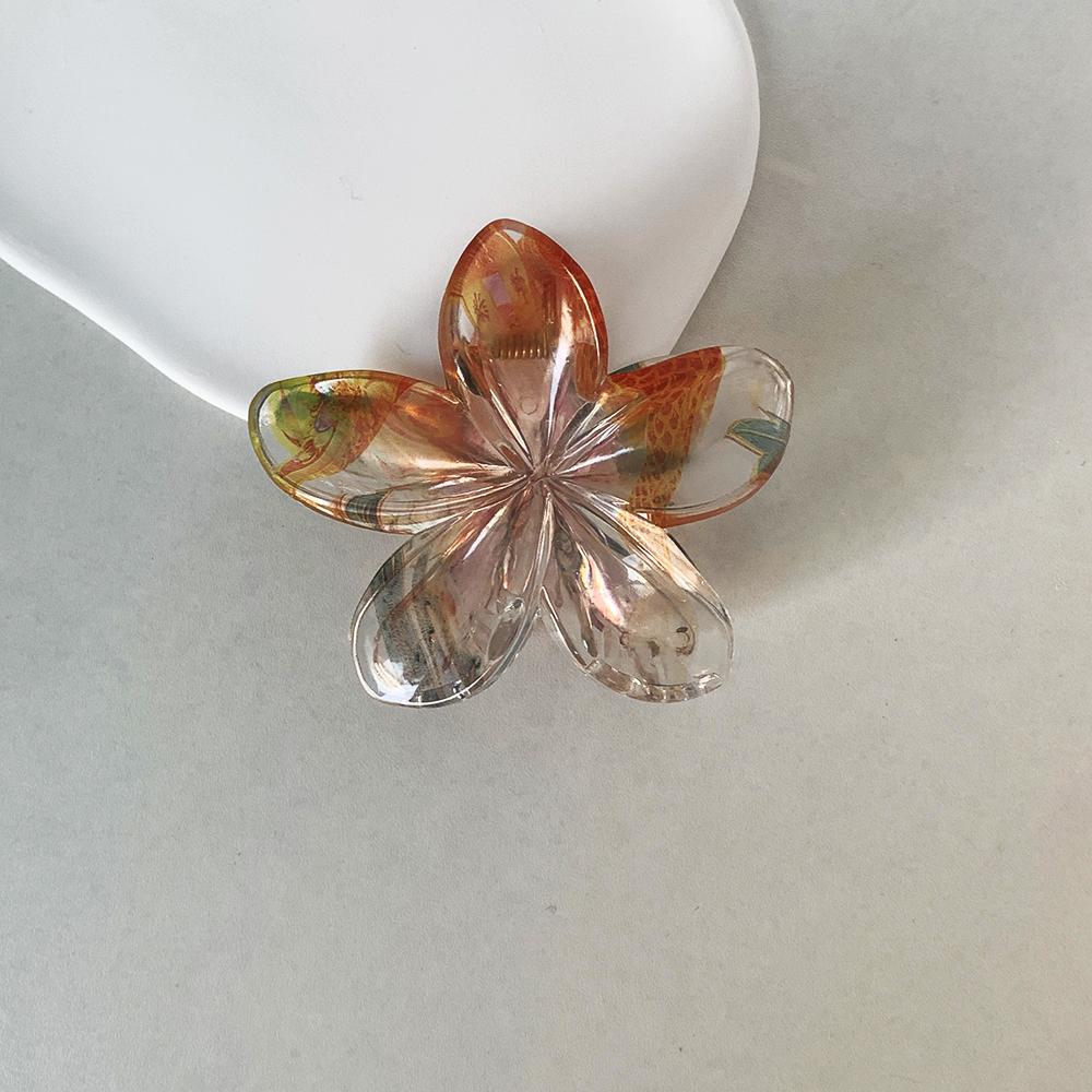 1pcs Statement Elegant Floral Clip Set - Large Solid Plastic Flower Clip Perfect for Styling and Hair Care