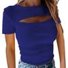 2022wish Women's Ribbed Cut-out Short-Sleeve Bust-Enhancing Top