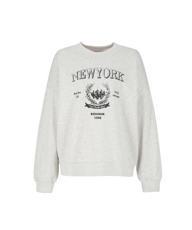 Visit In New York New York Lettering Sweatshirt (Va3Lt31) Lt-Blue(42)/Fff