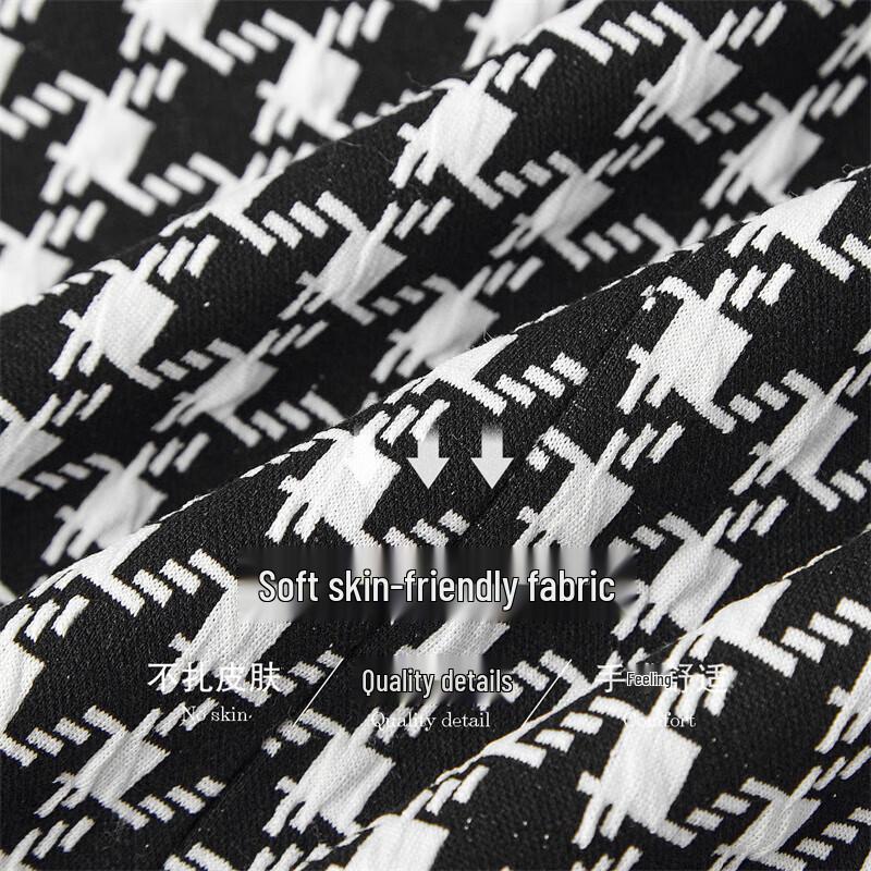 Women's Houndstooth Lapel Long-Sleeve Dress