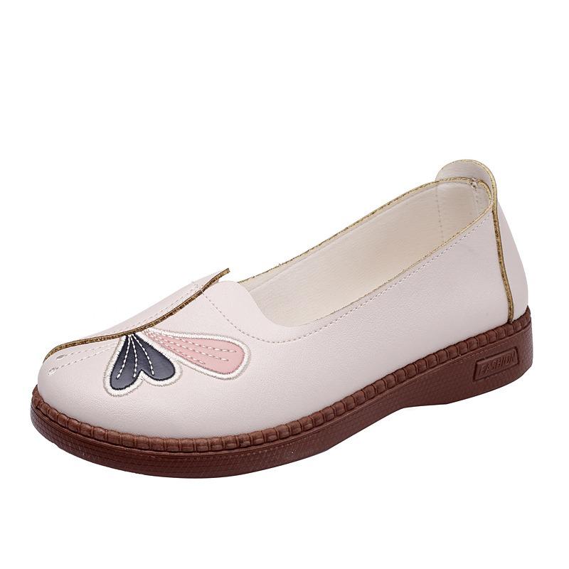 New shoes women's shoes old casual single shoes flat comfortable mid-season old soft-soled leather shoes