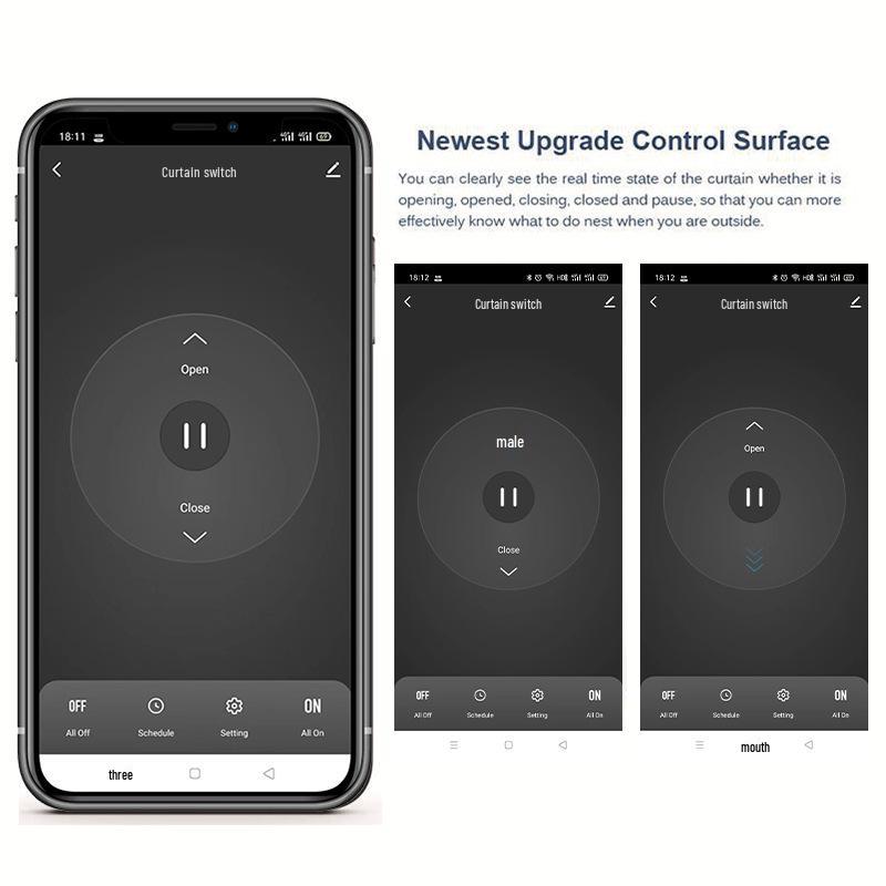 Graffiti WiFi Curtain Switch with Mobile Remote, Timer, Alexa & Google Voice Control