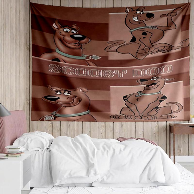 Scooby-Doo Print Tapestry, Backdrop, Easy Setup, Ideal for Bedroom, Office & Living Room, with Aesthetic Wall Hanging Decor.