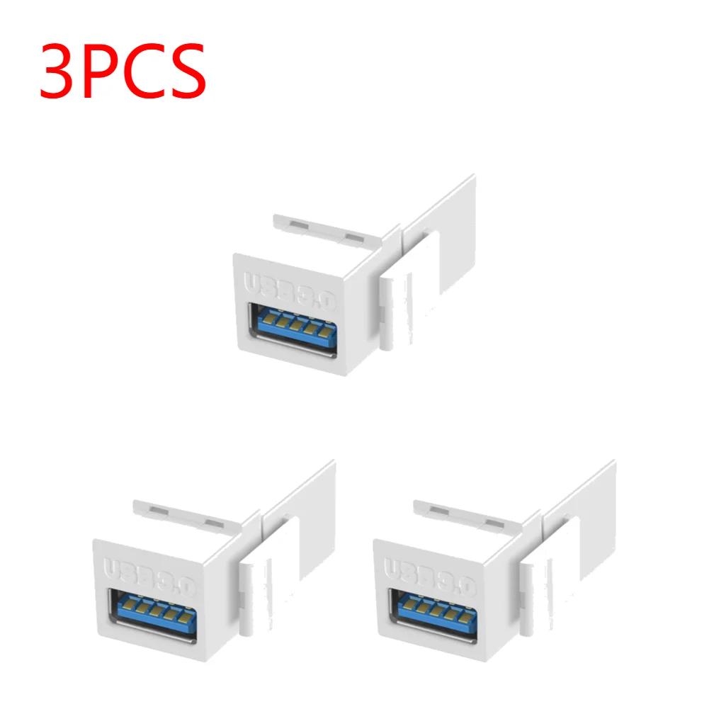 USB 3.0 Keystone Jack Inserts Connect Equipment with USB Port Snap-in Connector Socket Adapter Port for Wall Plate Outlet Panel
