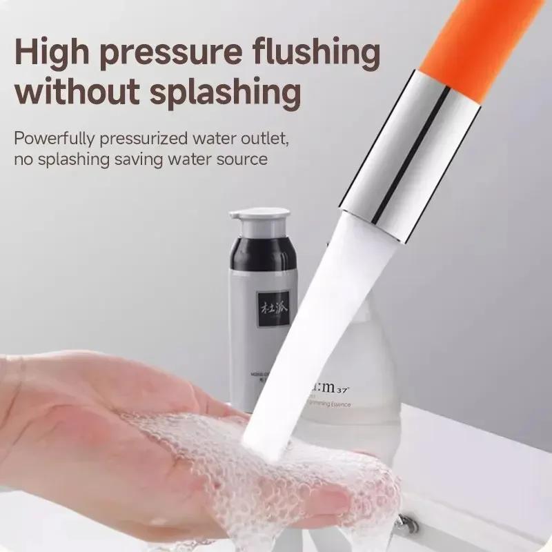 Silicone Flexible Hose Kitchen Faucet Extension Extender Universal 360° Rotating Water Tap Pipe Tube for Bathroom Wash Basin