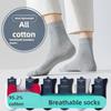 Men's Spring and Summer Thin Cotton Antibacterial Antiodor Sweat Absorbing Mesh Breathable Tube Socks