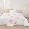 Santa Claus Blanket for Boys Girls Kids Super Soft Warm Pink Bowknot Sherpa Fleece Blanket White Snowflake Throw Blankets Grid