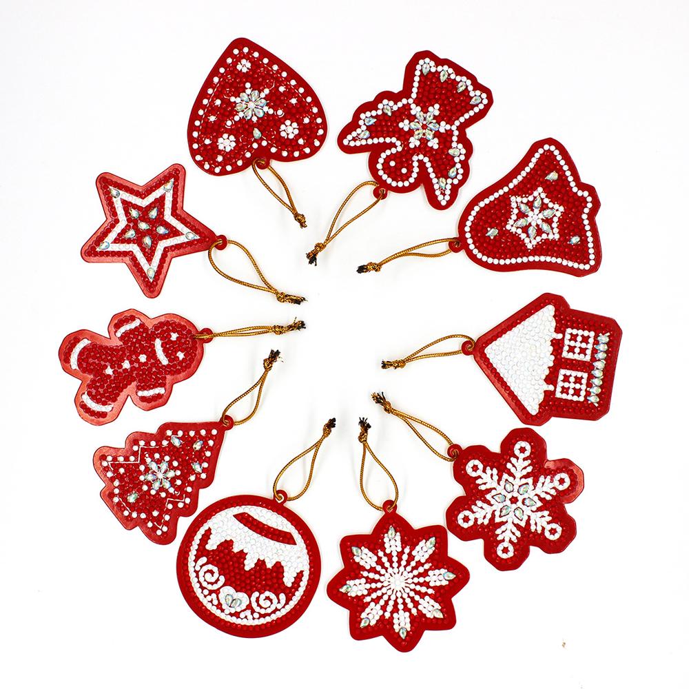 Hanging Christmas Tree Pendant 5D Diamond Painting Xmas Ornament Cross Stitch