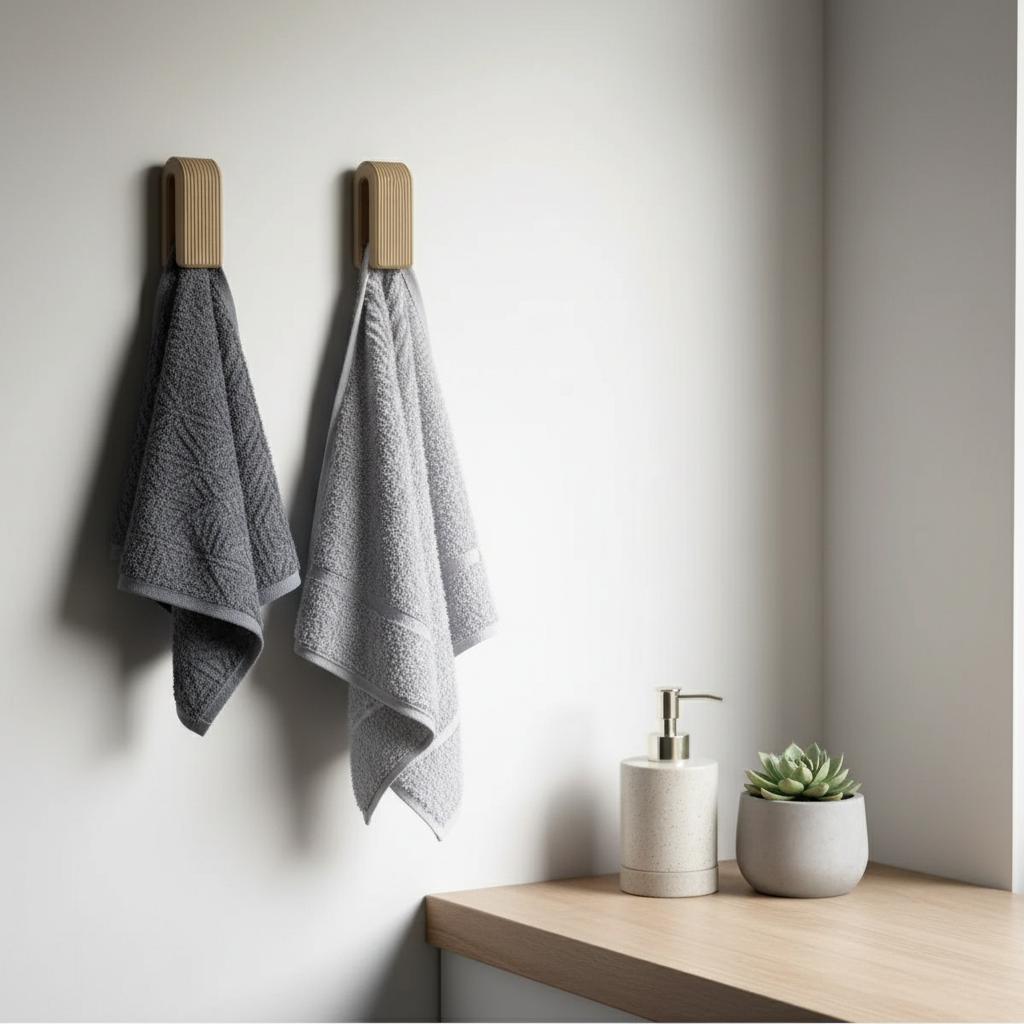 3D Printed Gravity Lock Towel Hook Wall Mounted No Drilling Multipurpose Storage Solution
