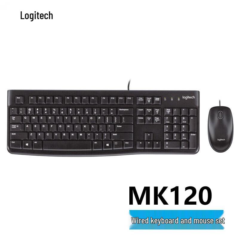 Logitech MK120 Wired USB Keyboard and Mouse Combo