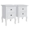 Bedside Tables Nightstands 2 Pcs With Drawers Mdf White