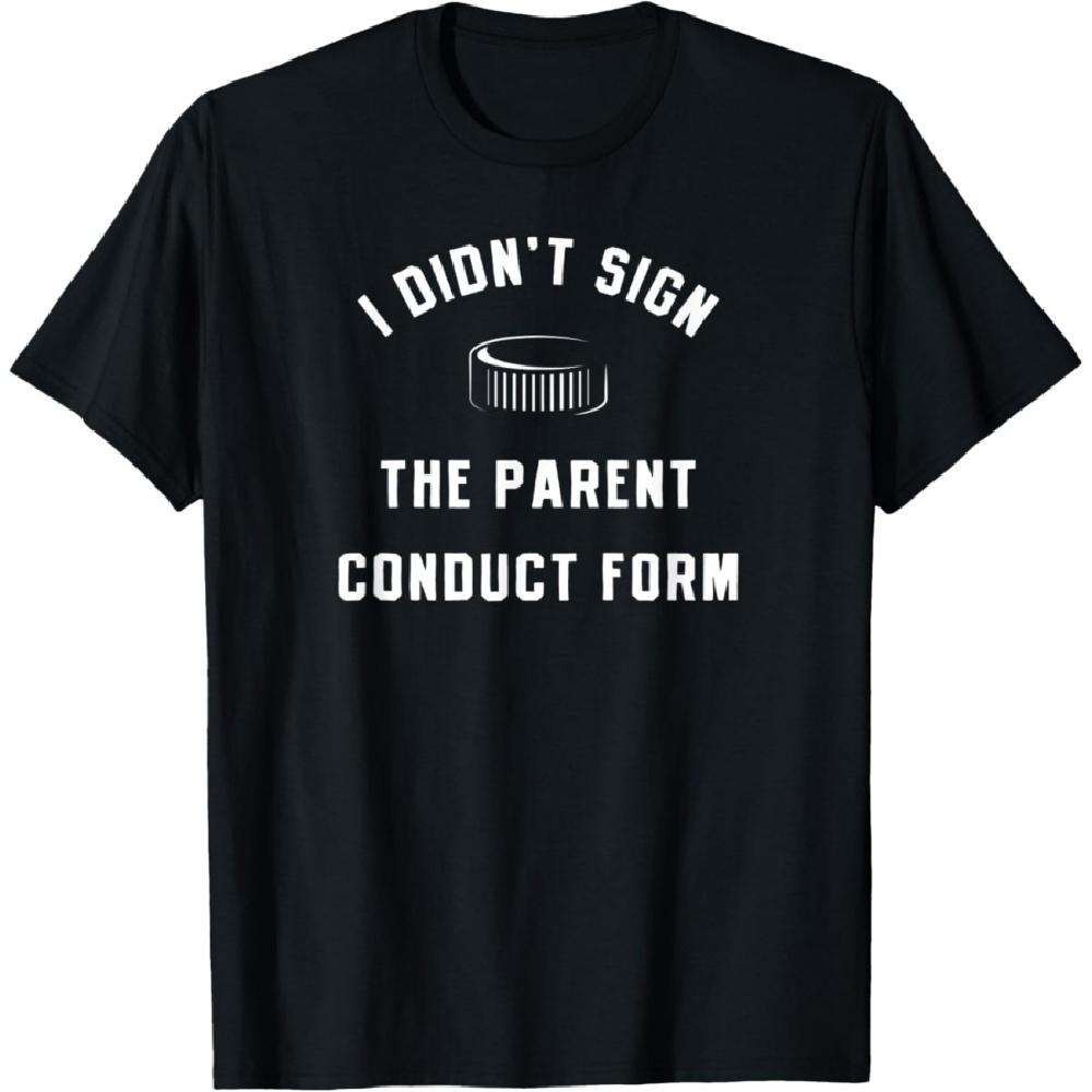 

Crazy Sports Parent Mom Dad Code of Conduct Form Hockey Puck T-Shirt XXXXXL чёрный
