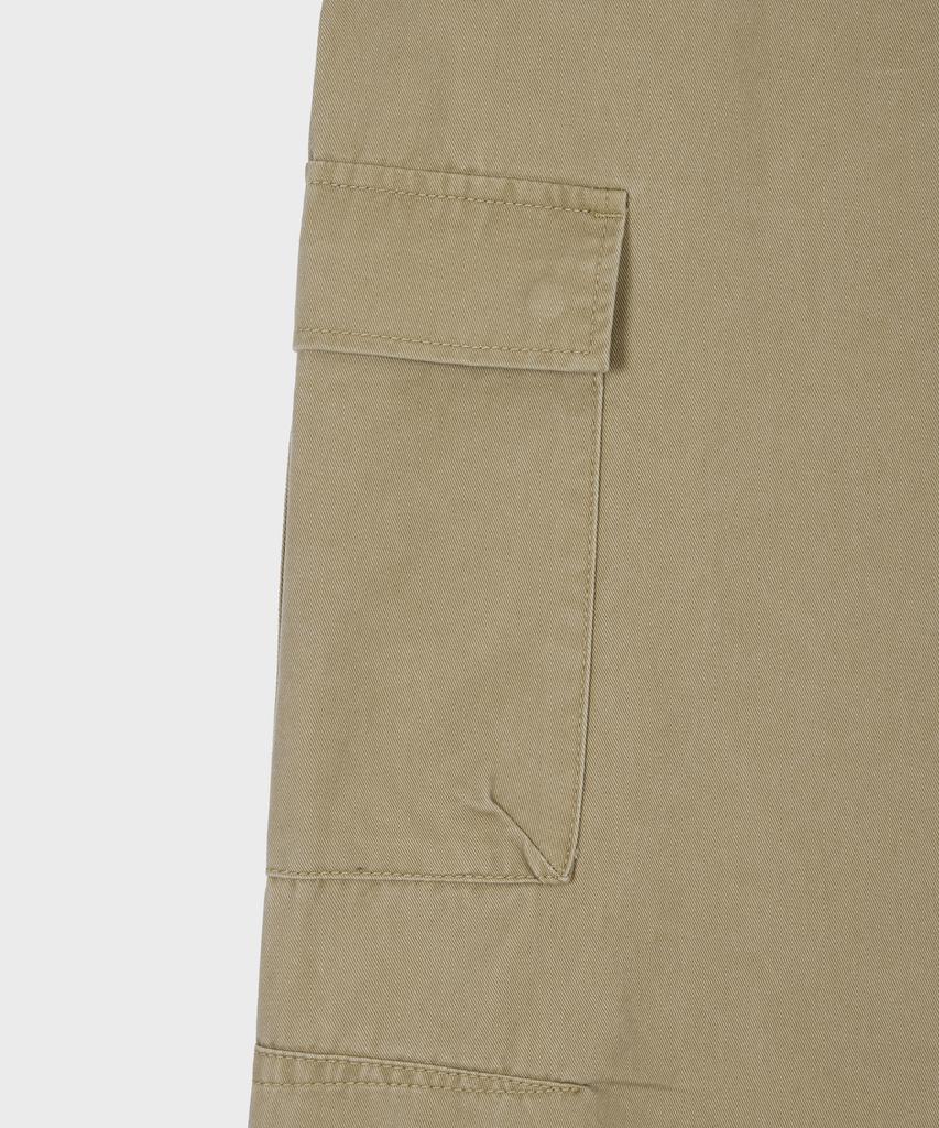 GLW Washed Pocket Parachute Cargo Pants Beige