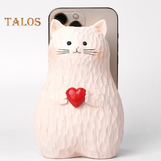 Dragoste Inimă Pisică Vasă de flori Rășină Desene Animat Handmade Pisicuță Floral Suport pentru plante Container Home Office Centru de birou Decorare de birou