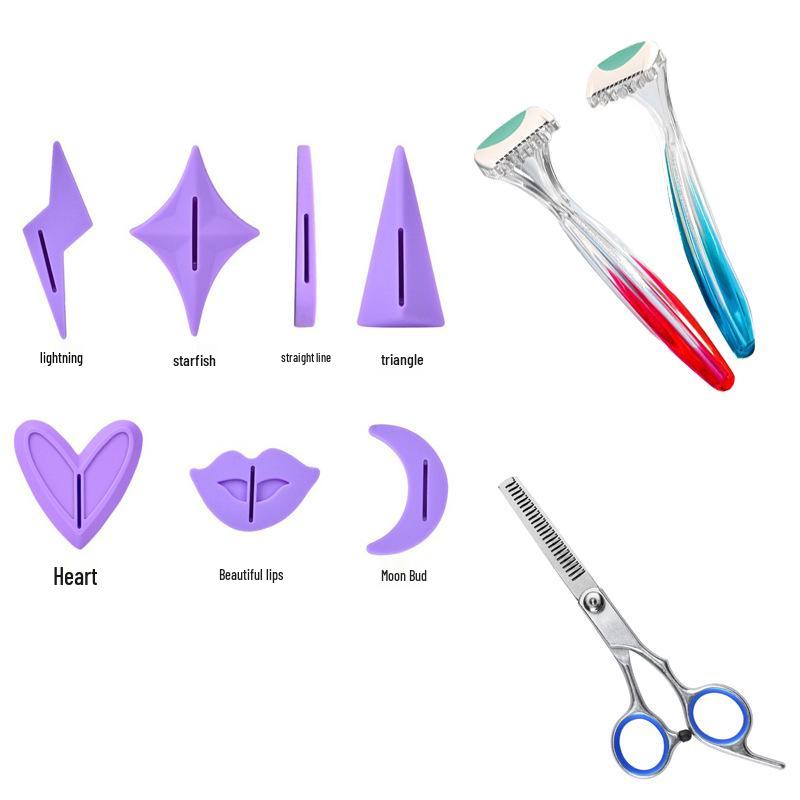 Unisex White Tiger Pubic Hair Razor & Trimmer with Styling Template for Men and Women