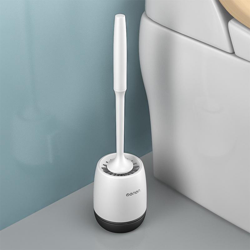 Wall-Mounted Soft Bristle Toilet Brush with Long Handle for Dead Corner Cleaning