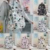 Star Cute Rabbit Carrot Pattern Student Casual Backpack With Pendant Plush