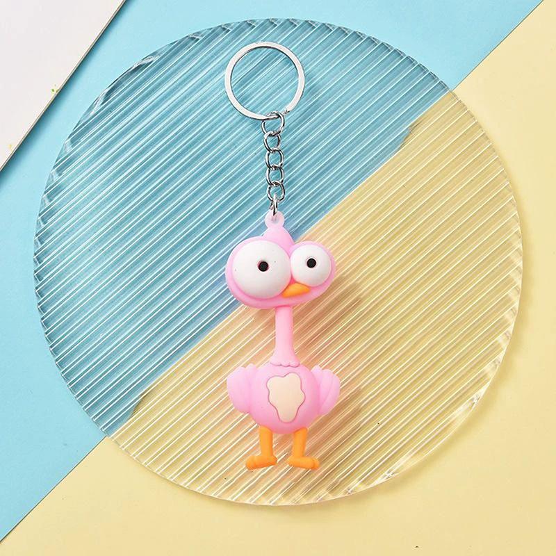 Cute Cartoon Animal Charm Keychain, Big Eyes Animal Plush Toy Keychain Monkey, Giraffe, Elephant Pendant