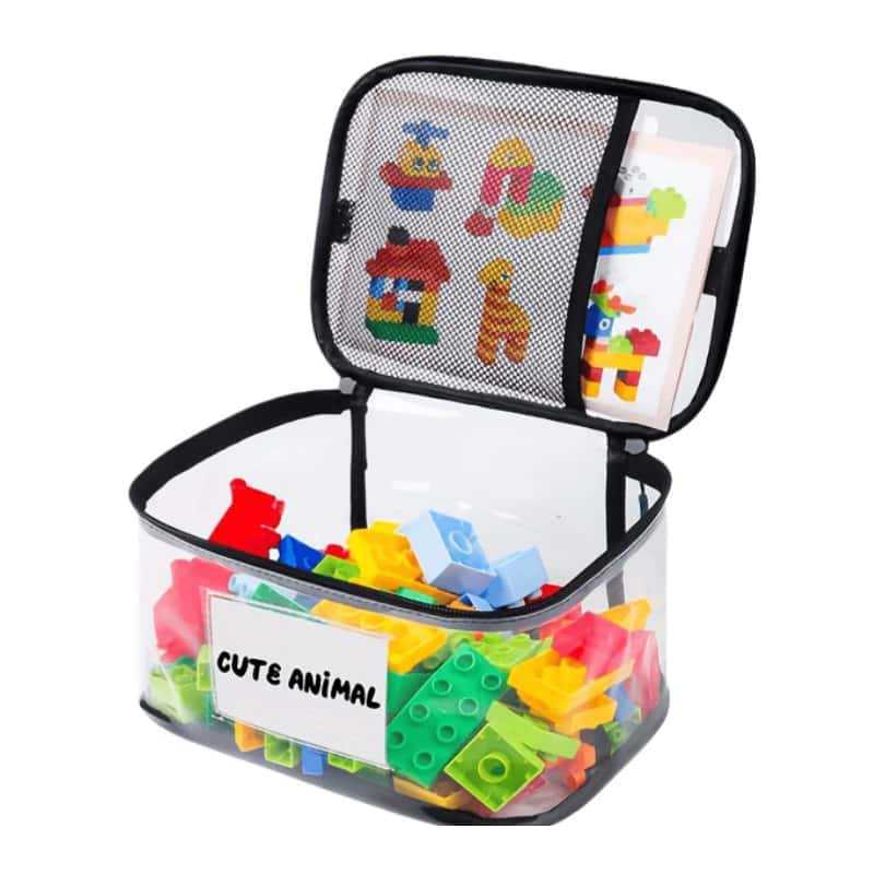 Storage Bag Large Capacity Kids Toy Organizer With Clear Pvc For Home Playroom
