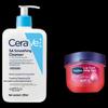 CeraVe SA Smoothing Cleanser with Vaseline Rose Lip Therapy Bundle