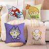 fashing Cartoon Colorful Animal Patterns Pillow Case Natural Linen Double-Sided Printing Sofa Home Decor Cushion Cover