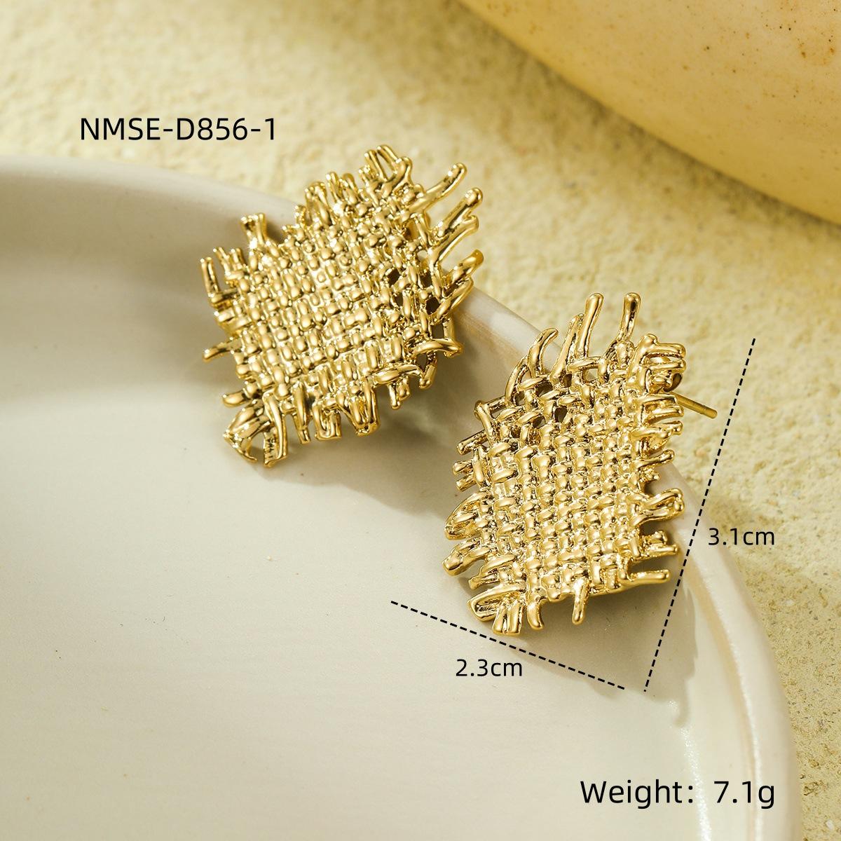 GEMCHIC Women s 18K Gold Plated Geometric Irregular Woven Patch Geometric Stud Earrings Fashion Vintage Hoop Earrings for Women