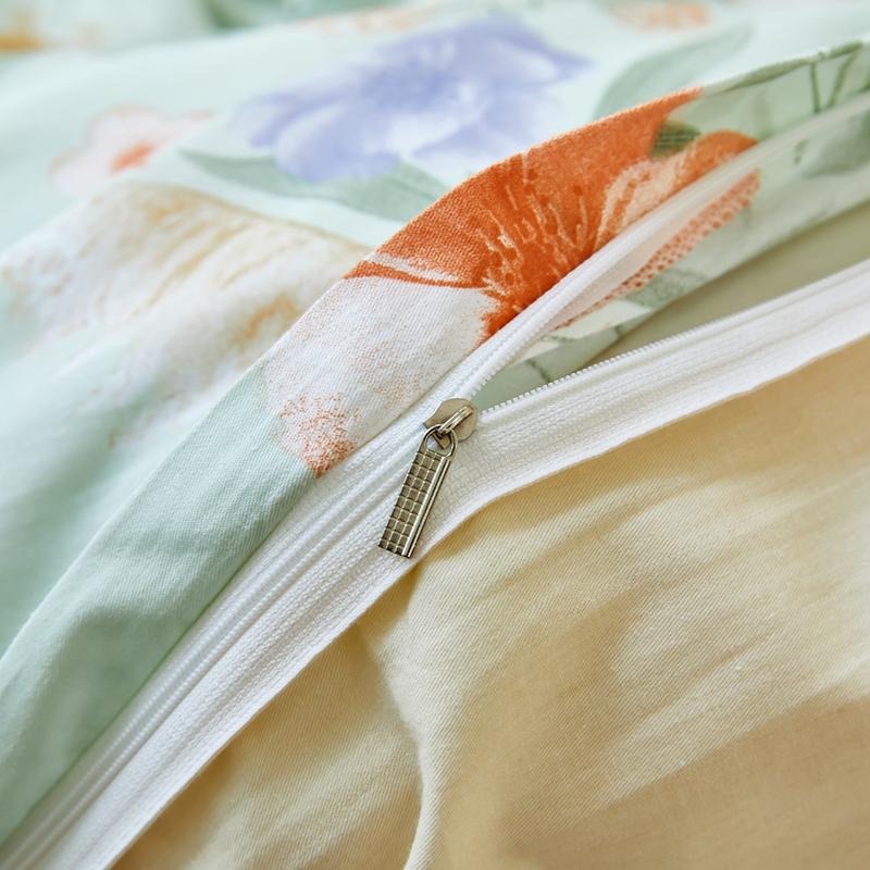 Garden Colorful Floral Pattern Quilt Cover 1Pc 100% Cotton Luxury Duvet Cover Skin-friendly Soft Easy Care Queen Size Bedding
