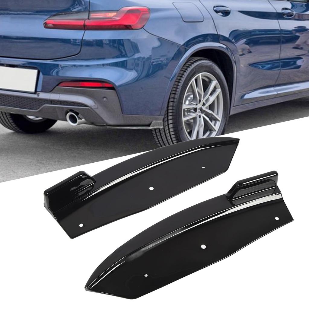 2 Pcs Rear Bumper Lip Spoiler Aerodynamic Lightweight Lower Chin Diffuser Splitter for X4 G02 M‑Sport 2018 To 2021