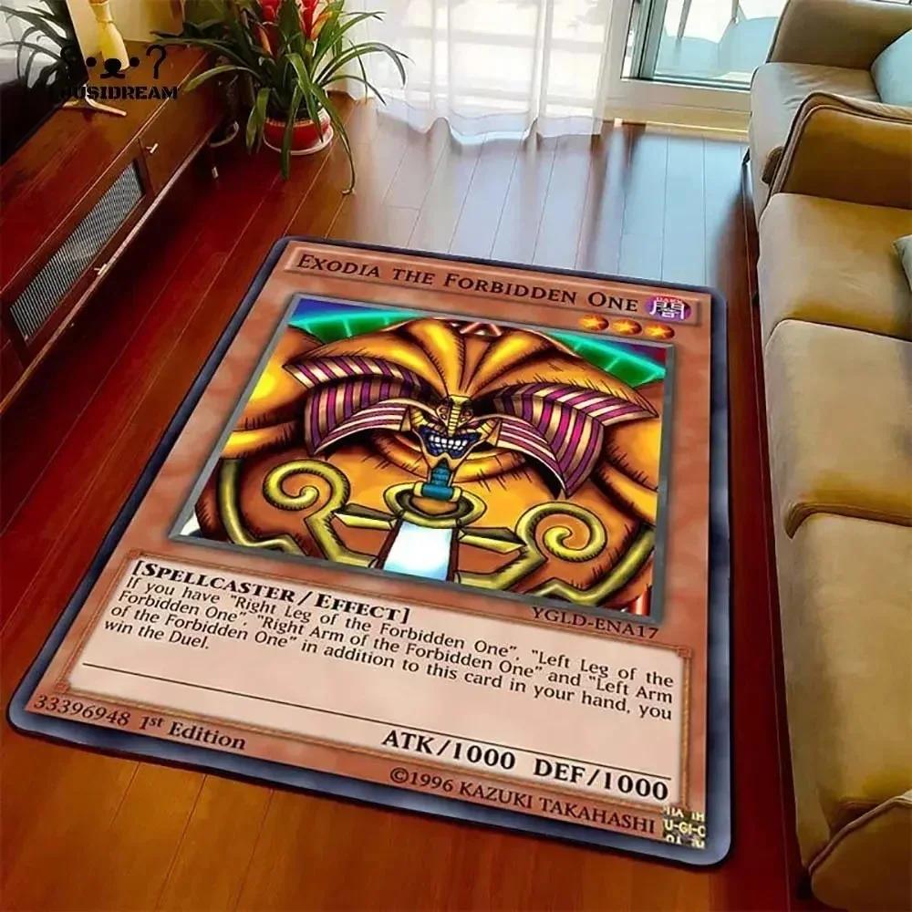 Yu-Gi-Oh Blauer Weißer Drache Anime Rutschfester Teppich Cartoon Bodenmatte für Wohnzimmer Schlafzimmer Dekorativer Bereichsteppich Perfektes Geschenk