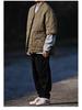 Unisex Retro Gourd Pattern Quilted Cotton Jacket - Short Sleeve Autumn/Winter Casual Outerwear