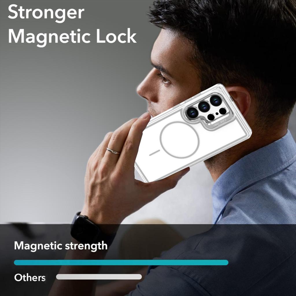 For Samsung Galaxy S26 Ultra Magnetic Case Matching Color Lens Kickstand TPU PC Phone Cover