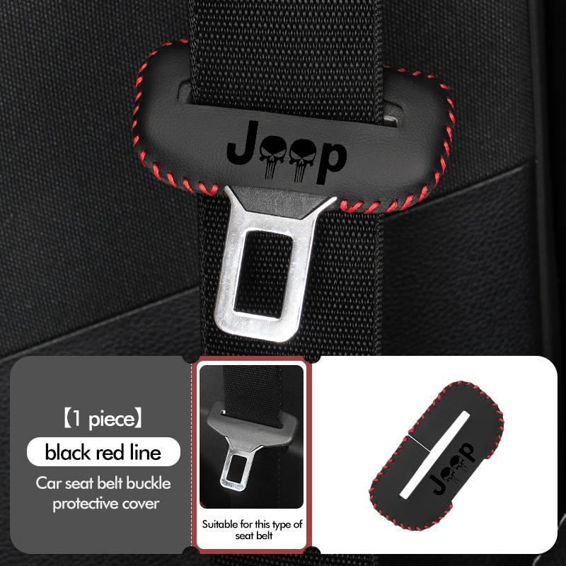 1/2pcs Car Leather Safety Belt Buckle Plug Protective Covers Interior Accessories For Jeep Grand Cherokee Patriot Renegade AMP1