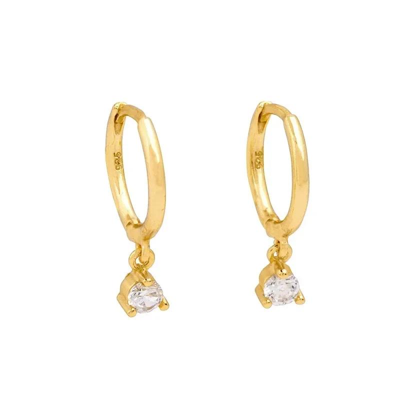 2 Paires Boucles d'Oreilles Créoles Petites Câlins en Acier Inoxydable Pour Femmes Petit Pendentif Cristal Zirconium Boucles d'Oreilles Cartilage Bijoux Piercing