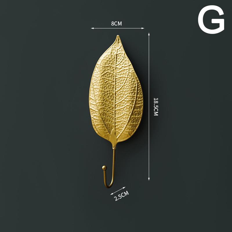 1PC Wall Hook Bag Keys Holder Iron Creative Leave Shape Entrance Single Hook For Clothes Coat Home Decoration