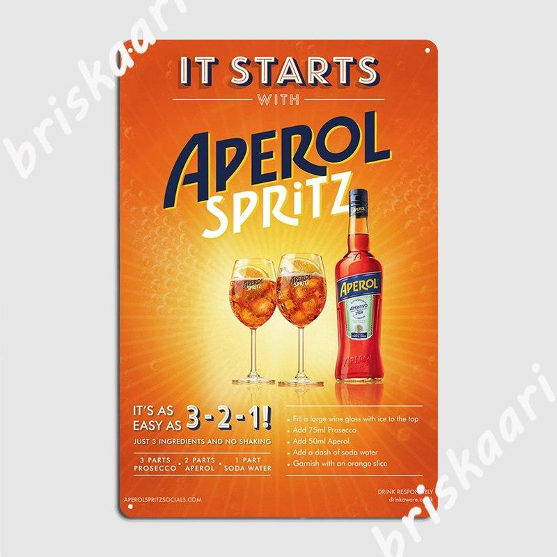 

Aperol Spritz Metal Sign Decoration Garage Club Wall Decor Wall Pub Tin Sign Poster 20x30cm