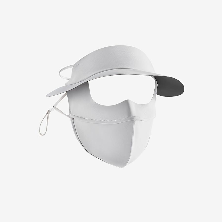

Summer Face Cover with Visor - Breathable Full Mask, Adjustable Earloops for Cycling, Beach, Outdoor Activities світло-сірого кольору