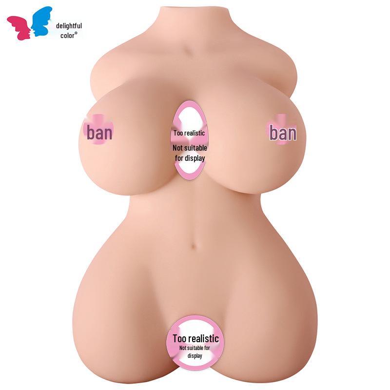 Happy Color Realistic Half-Body Doll Masturbator with True Vagina Channel