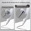 Deli Quick-Drying Press-Type 0.5mm ST Nib Student Pen: Transparent Barrel Black Ink.