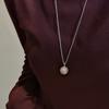 Single Shell Pearl Pendant Necklace 925 Sterling Silver Bubble Chain Sweater Chain Necklace for Women