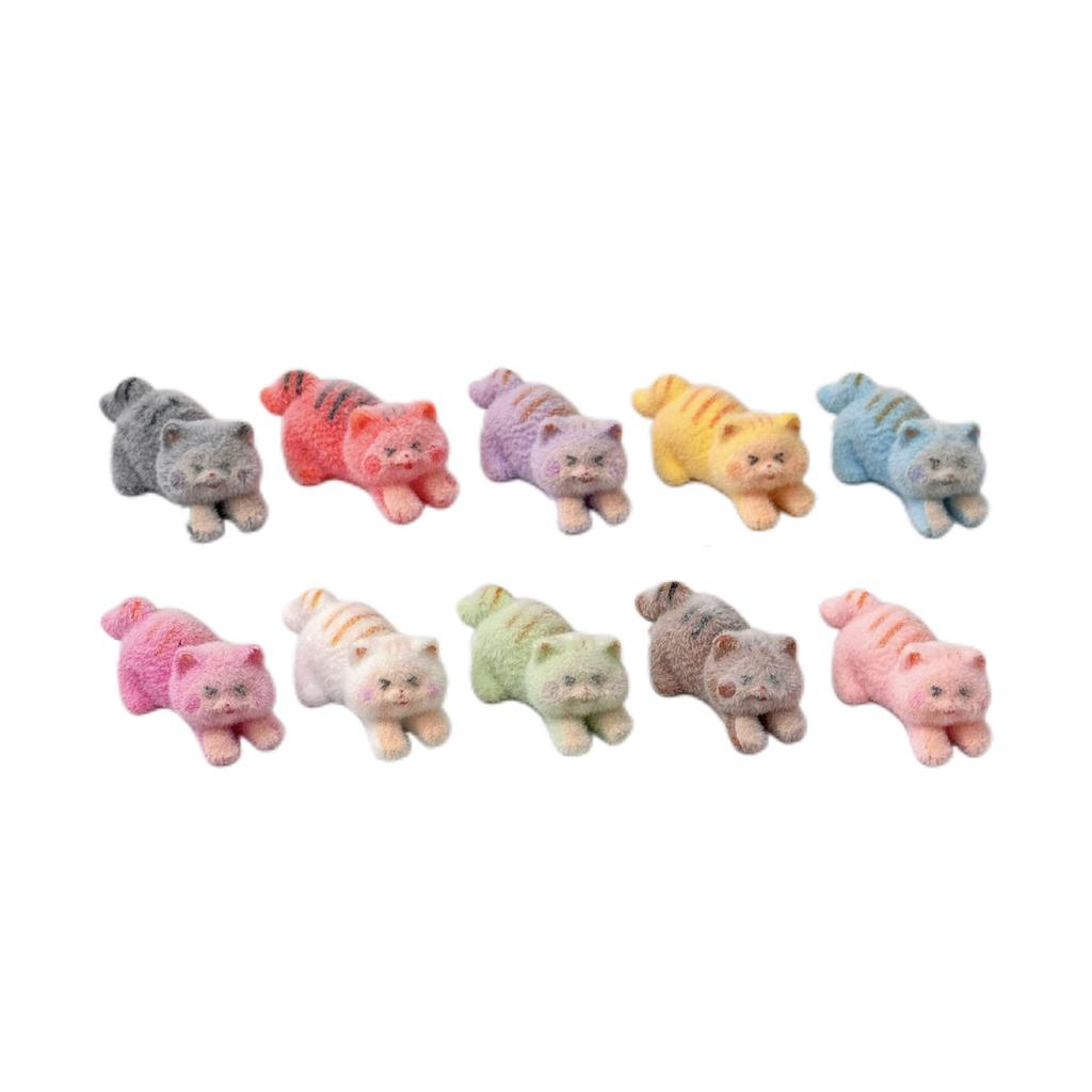 10pcs/Set Mini Cat Figure Toy Cartoon Characters Cat Figurine Action Figure Toy Desktop Decoration Fans Children Gift
